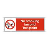 No Smoking Beyond This Point Landscape Sticker | Safety-Label.co.uk