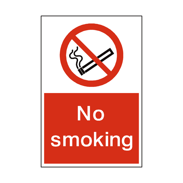 No Smoking Portrait Sticker | Safety-Label.co.uk