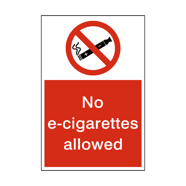 No E-cigarettes Allowed Sticker | Safety-Label.co.uk