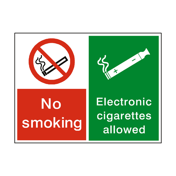 No Smoking Electronic Cigarettes Permitted Sign | Safety-Label.co.uk