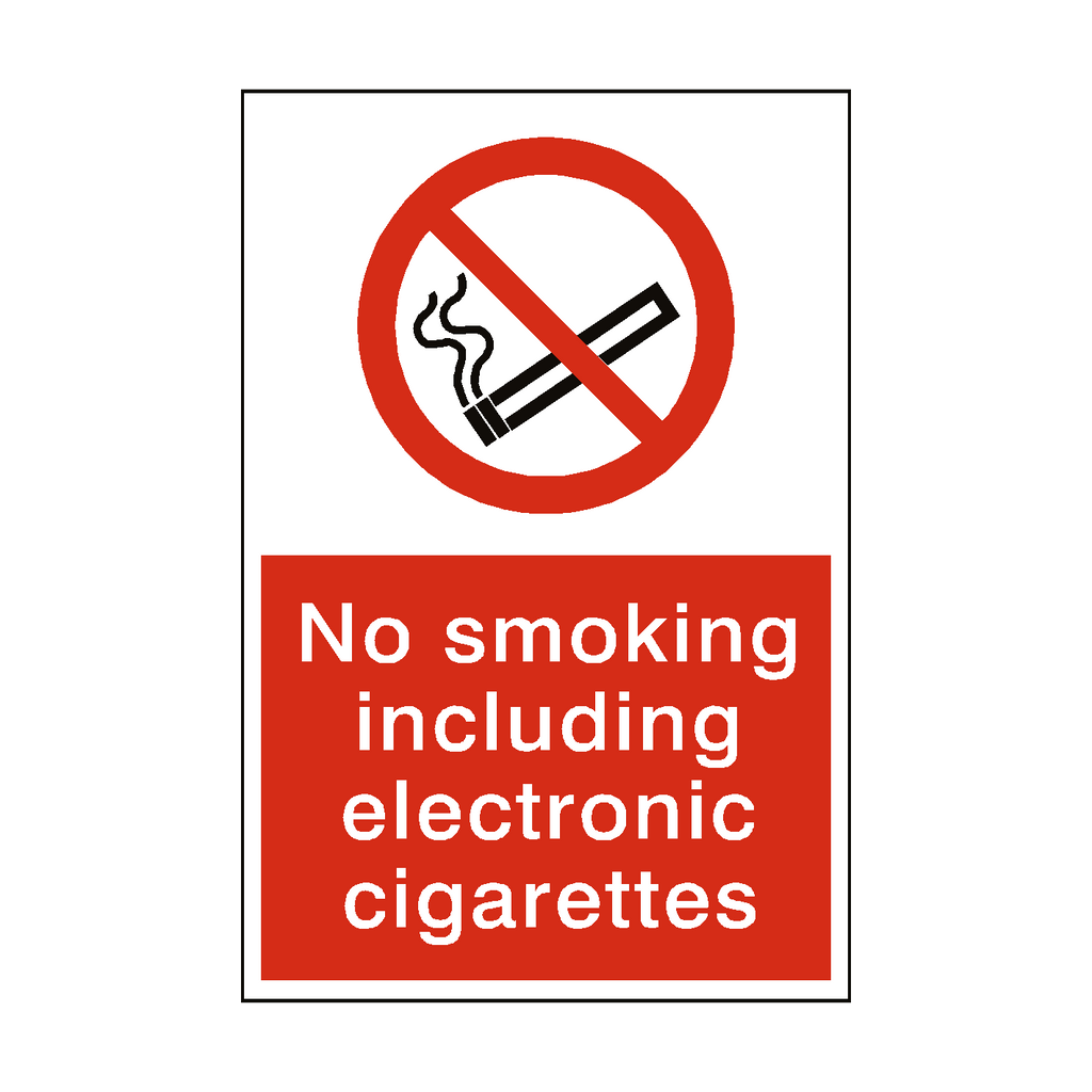 No Smoking Including Electronic Cigarettes Sticker No Smoking Including Electronic Cigarettes Sticker