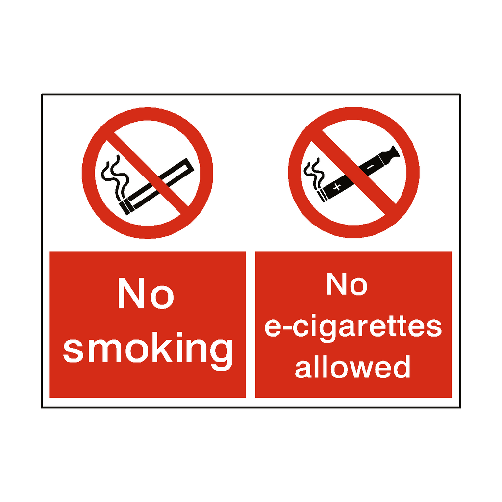 No Smoking No E-Cigarette Dual Sticker | Safety-Label.co.uk