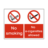 No Smoking No E-Cigarette Dual Sign | Safety-Label.co.uk