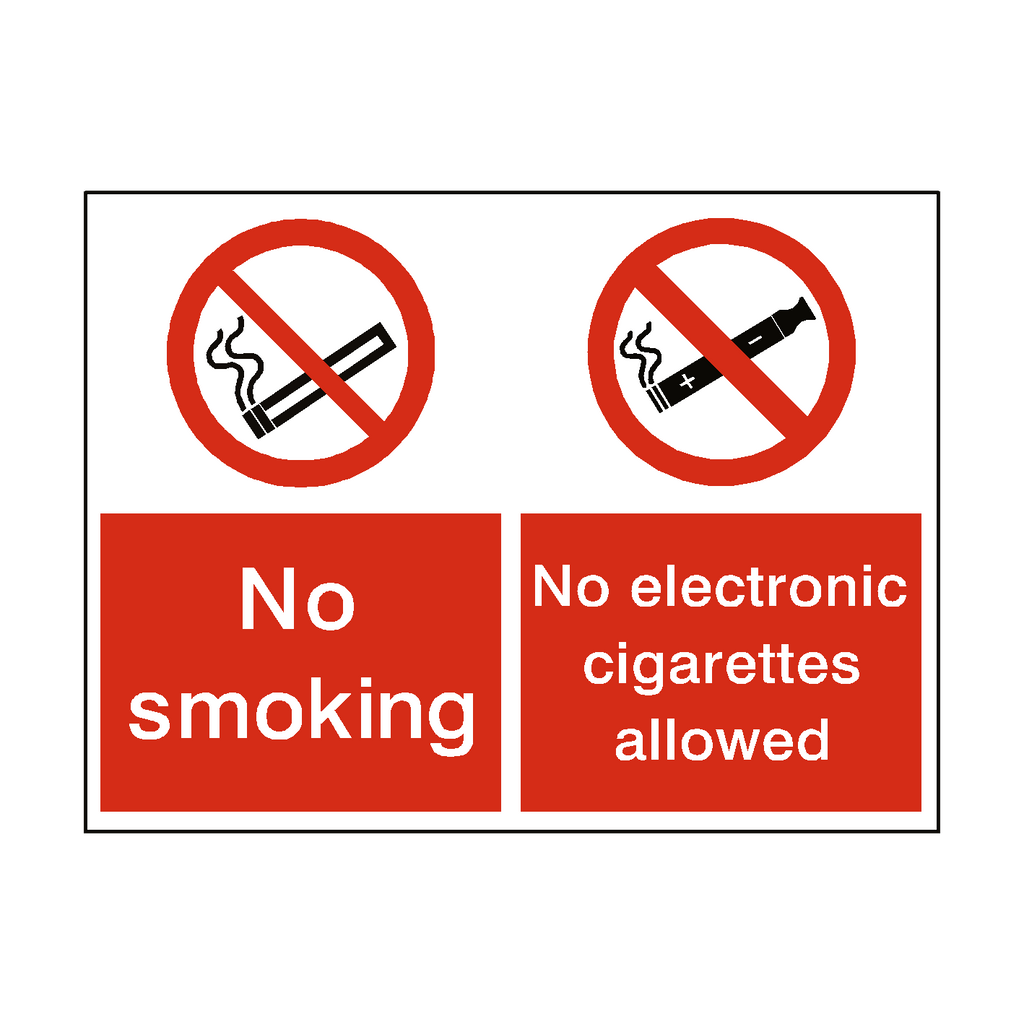 No Smoking No Electronic Dual Sticker | Safety-Label.co.uk