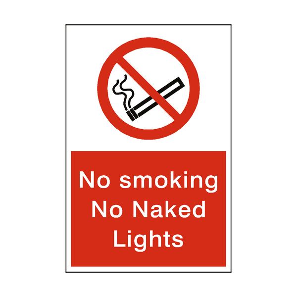 No Smoking No Naked Lights Sign | Safety-Label.co.uk