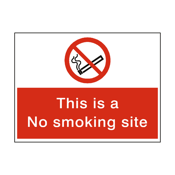No Smoking Site Sign | Safety-Label.co.uk