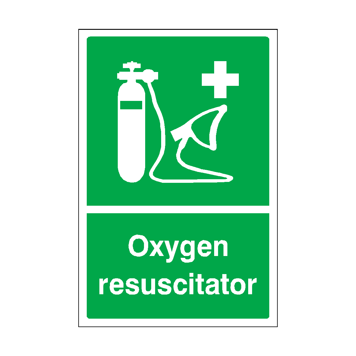 Medical O2 Tank Inside Sticker Oxygen Resuscitator Sticker