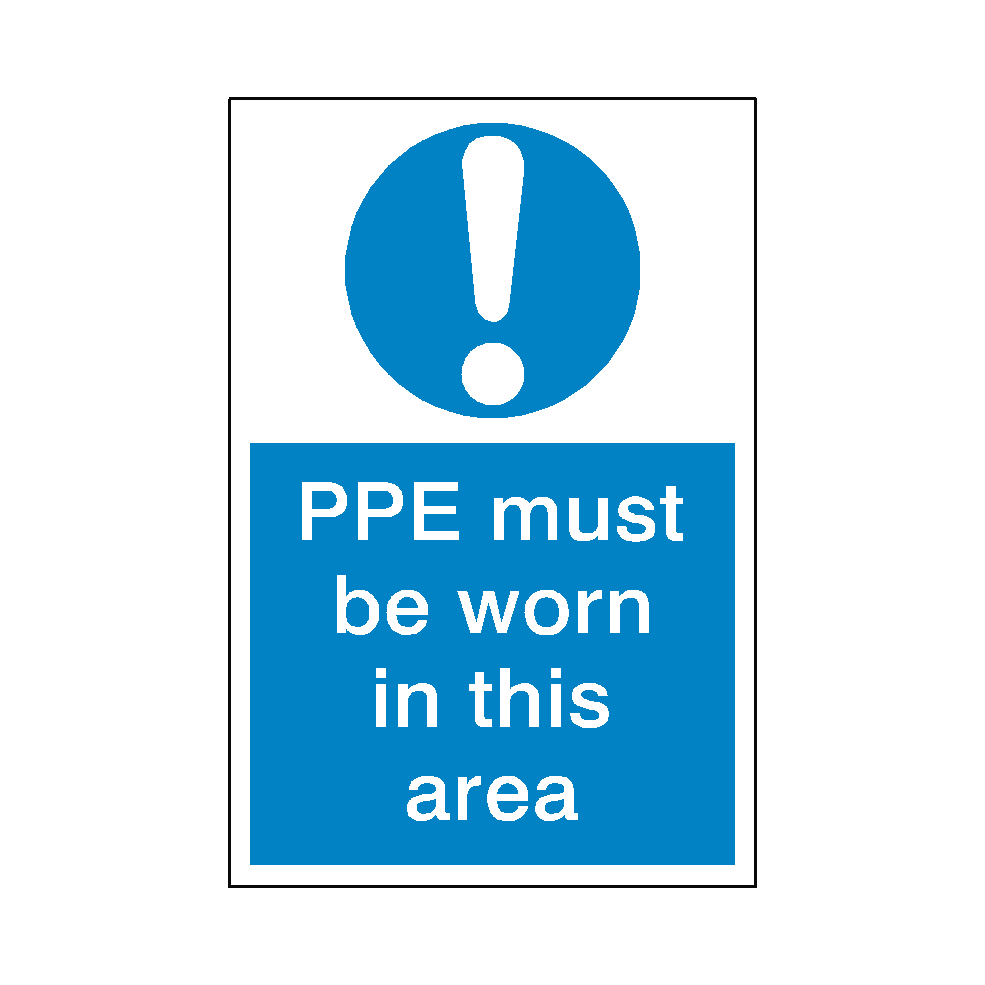 PPE Must Be Worn Sticker | Safety-Label.co.uk