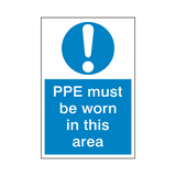 PPE Must Be Worn Sticker | Safety-Label.co.uk