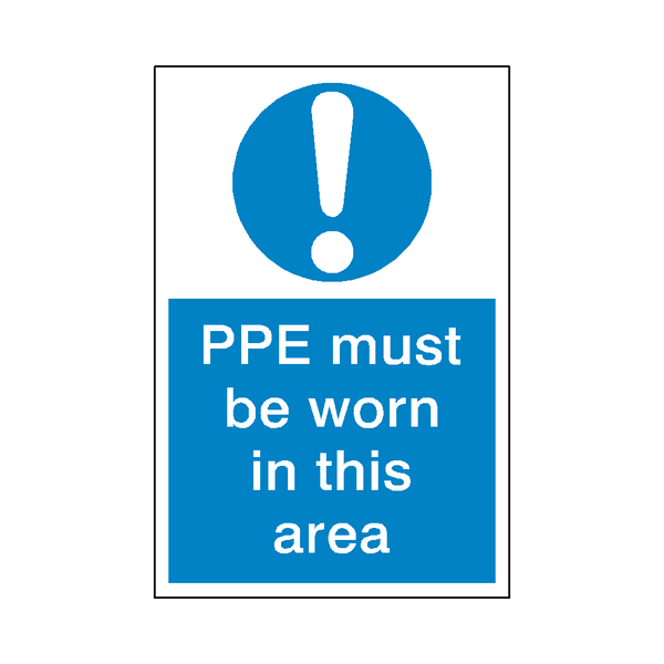 PPE Must Be Worn Sticker | Safety-Label.co.uk
