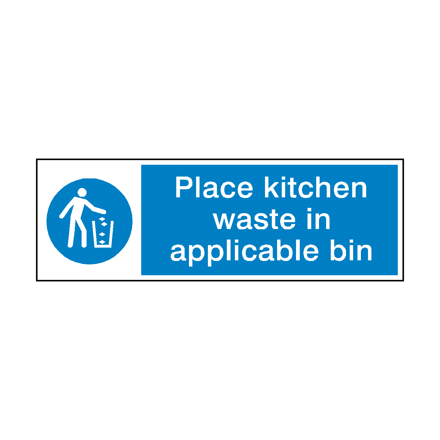 Place Kitchen Waste In Bin Hygiene Sign