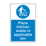 Place Kitchen Waste In Bin Sign | Safety-Label.co.uk