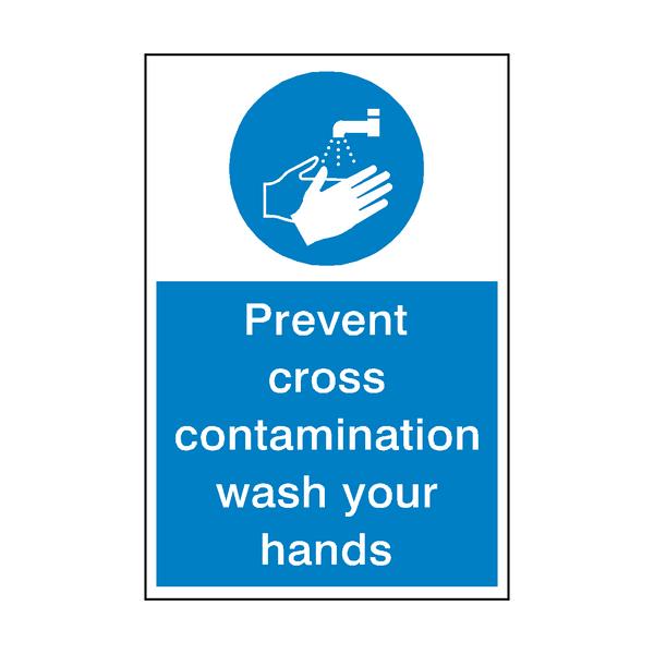 Prevent Cross Contamination Hygiene Sign | Safety-Label.co.uk