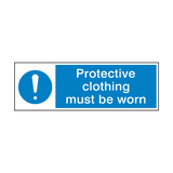 Protective Clothing Must Be Worn Mandatory Sign | Safety-Label.co.uk