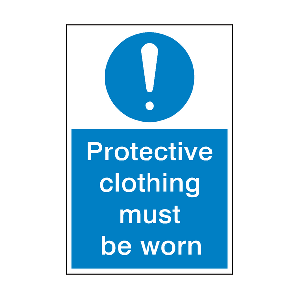 Protective Clothing Must Be Worn Sign | Safety-Label.co.uk