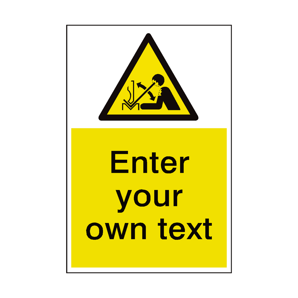 Rapid Movement Of Workpiece In Press Brake Custom Hazard Sticker | Safety-Label.co.uk