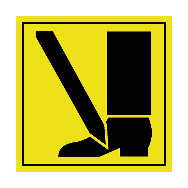 Risk Of Cutting Foot From Above ISO Label | Safety-Label.co.uk