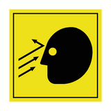 Risk Of Head Damage ISO Label | Safety-Label.co.uk