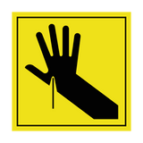 Risk Of Puncturing Hand ISO Label | Safety-Label.co.uk