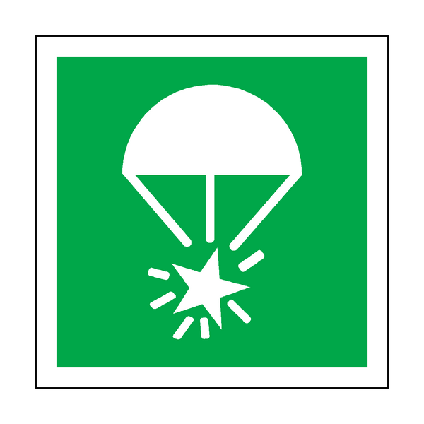 Rocket Parachute Flare Symbol Sign | Safety-Label.co.uk