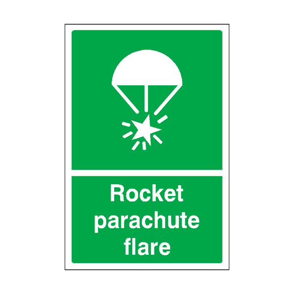 Rocket Parachute Flare Sign | Safety-Label.co.uk