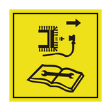 Shut Off Engine & Remove Spark Plug Wires Label | Safety-Label.co.uk