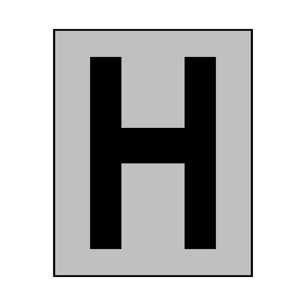 Silver Letter H Sticker | Safety-Label.co.uk