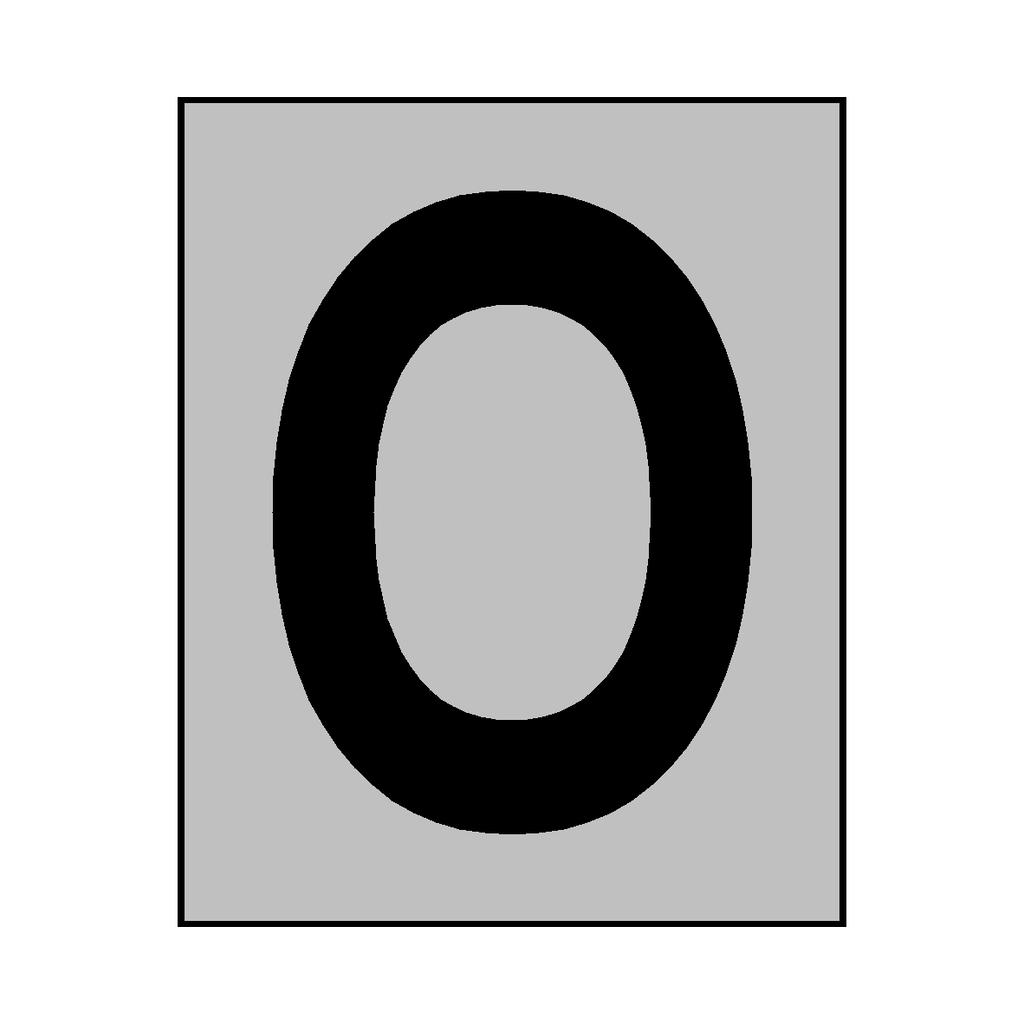 Silver Letter O Sticker | Safety-Label.co.uk