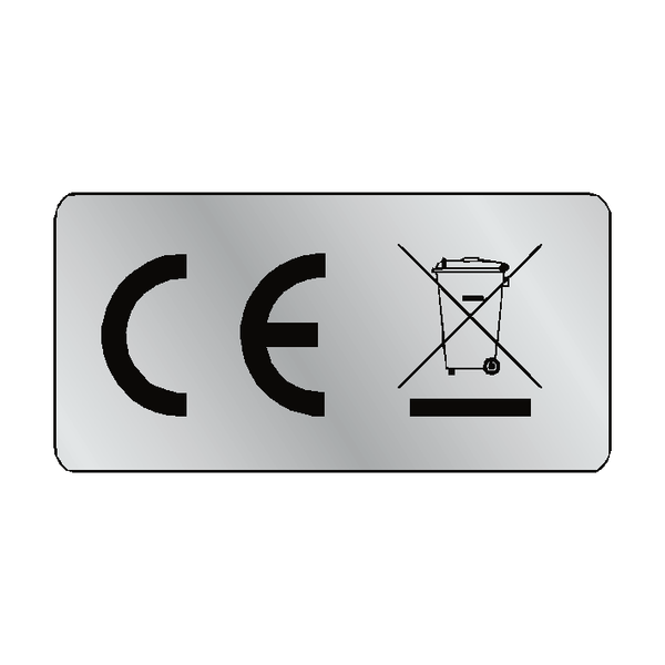 Silver WEEE CE Label Oblong