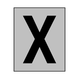 Silver Letter X Sticker | Safety-Label.co.uk