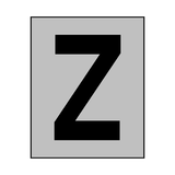 Silver Letter Z Sticker | Safety-Label.co.uk