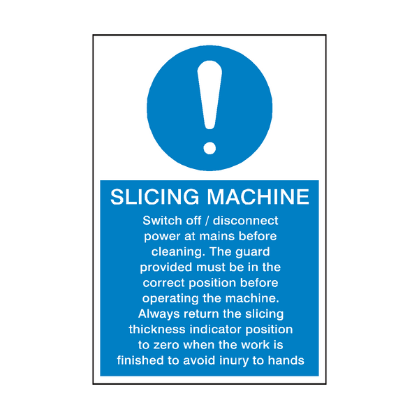 Slicing Machine Instructions Sign | Safety-Label.co.uk
