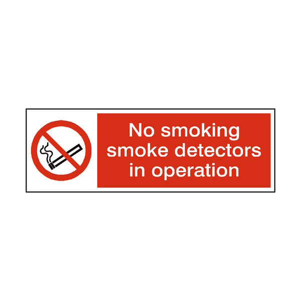 Smoke Detectors In Operation Sign | Safety-Label.co.uk