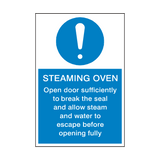 Steaming Oven Instructions Sign | Safety-Label.co.uk