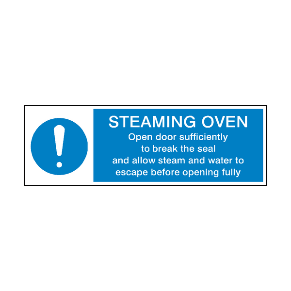 Steaming Oven Mandatory Sign | Safety-Label.co.uk