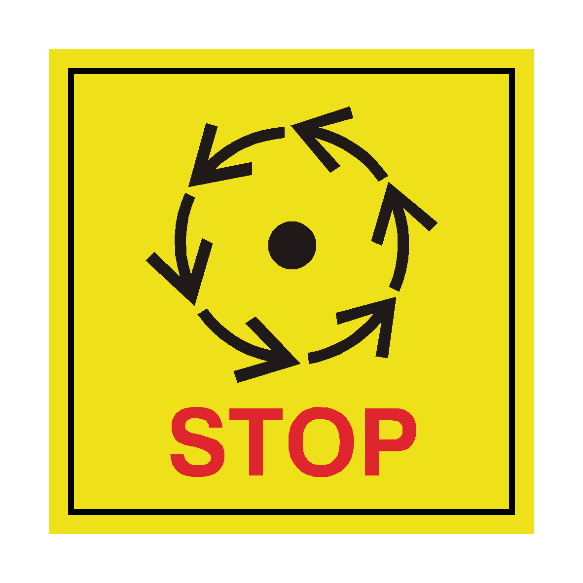 Stop Machine & Equipment ISO Label