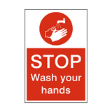 Stop Wash Your Hands Sign | Safety-Label.co.uk