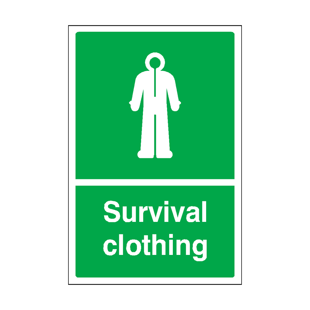 Survival Clothing Sticker | Safety-Label.co.uk