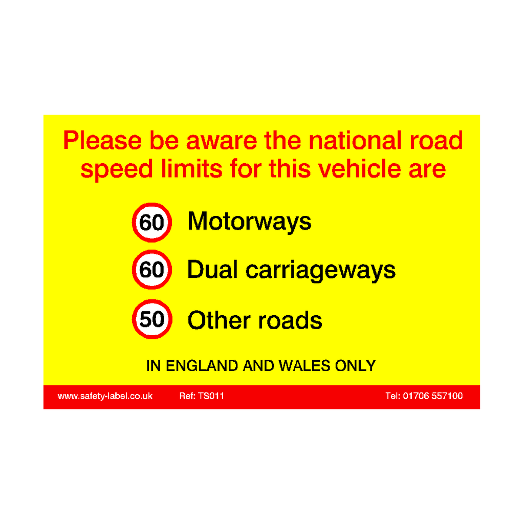 Truck Speed Limit Sticker | Safety-Label.co.uk
