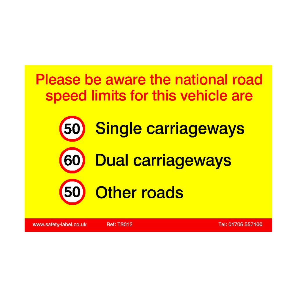 HGV Speed Limit Sticker