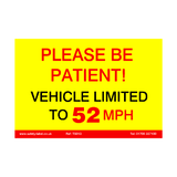 Vehicle Limited To 52 MPH Sticker | Safety-Label.co.uk