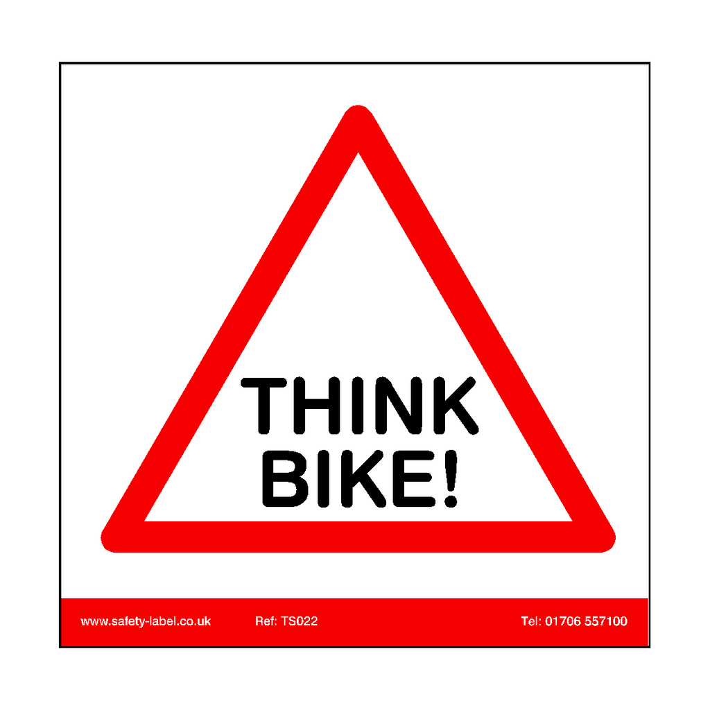 Think Bike Vehicle Sticker | Safety-Label.co.uk