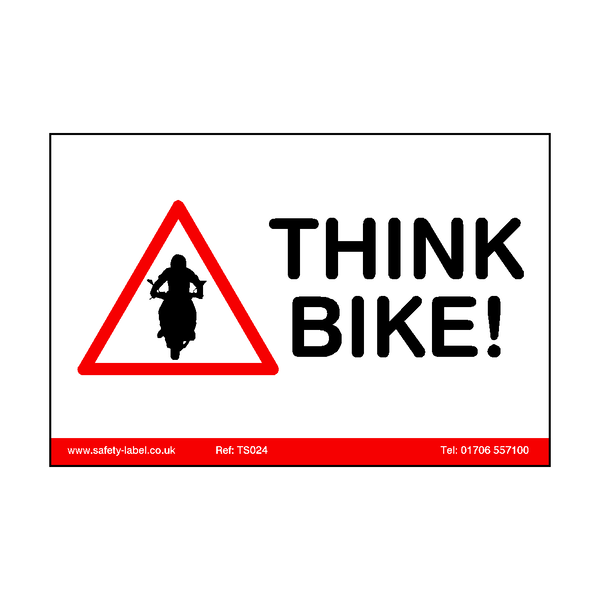 Think Bike Car Sticker | Safety-Label.co.uk