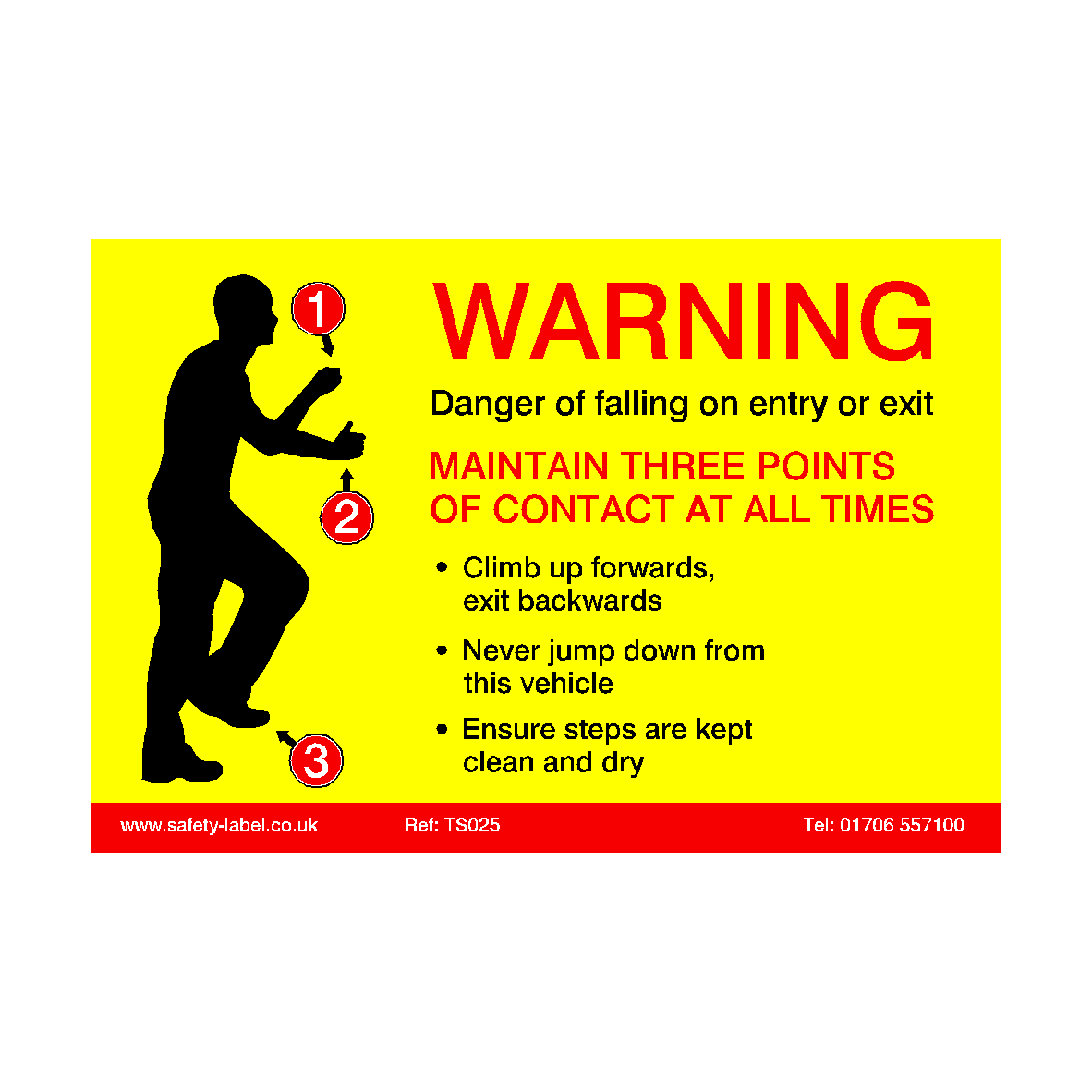 Three Point Contact Vehicle Sticker | Safety-Label.co.uk