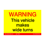 Vehicle Wide Turns Sticker | Safety-Label.co.uk