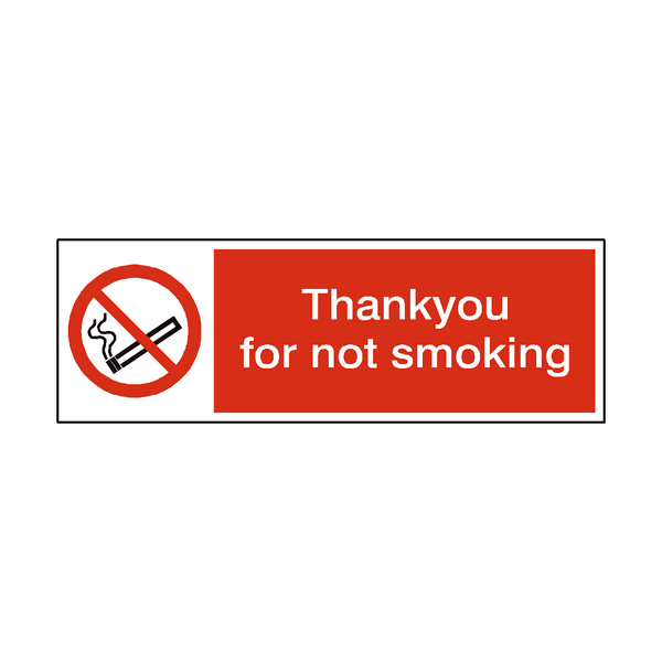 Thank You For Not Smoking sticker | Safety-Label.co.uk