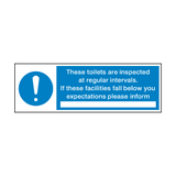 Toilet Inspection Hygiene Sign | Safety-Label.co.uk