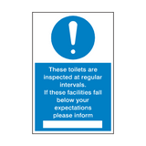 Toilet Inspection Sign | Safety-Label.co.uk
