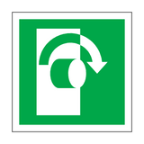 Turn Clockwise To Open Symbol Sign | Safety-Label.co.uk