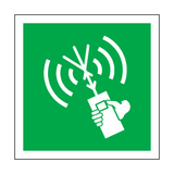 Two-Way VHF Radio Telephone Apparatus Symbol Sign | Safety-Label.co.uk